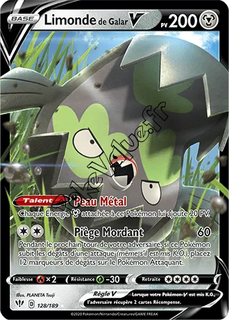 Carte Pokémon Limonde de Galar V n°128 de la série Ténèbres Embrasées