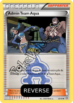 Carte Pokémon Admin Team Aqua Reverse n°25 de la série Double Danger