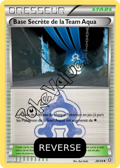 Carte Pokémon Base Secrète de la Team Aqua Reverse n°28 de la série Double Danger