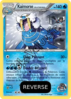 Carte Pokémon Kaimorse de la Team Aqua  Reverse n°5 de la série Double Danger