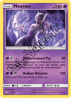 Carte Pokémon Mewtwo  n°12 de la série Détective Pikachu