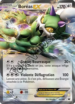 Carte Pokémon Boréas EX n°90 de la série Explorateurs Obscurs