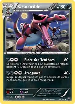 Carte Pokémon Crocorible n°66 de la série Explorateurs Obscurs