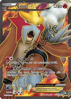 Carte Pokémon Entei EX  n°103 de la série Explorateurs Obscurs