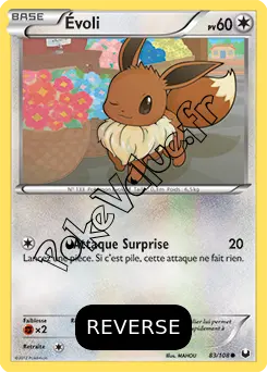 Carte Pokémon Évoli Reverse n°83 de la série Explorateurs Obscurs