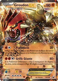 Carte Pokémon Groudon EX  n°54 de la série Explorateurs Obscurs