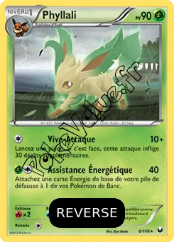 Carte Pokémon Phyllali  Reverse n°6 de la série Explorateurs Obscurs