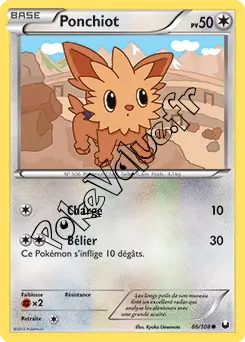 Carte Pokémon Ponchiot n°86 de la série Explorateurs Obscurs