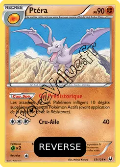 Carte Pokémon Ptéra Reverse n°53 de la série Explorateurs Obscurs