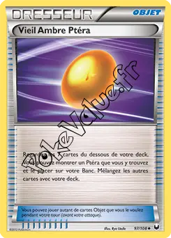 Carte Pokémon Vieil Ambre Ptéra n°97 de la série Explorateurs Obscurs