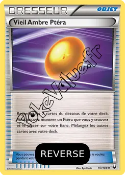 Carte Pokémon Vieil Ambre Ptéra Reverse n°97 de la série Explorateurs Obscurs
