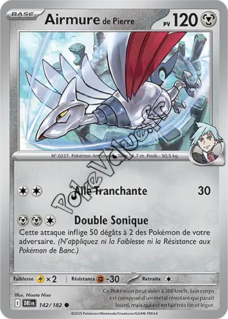 Carte Pokémon Airmure de Pierre  n°142 de la série Rivalités Destinées