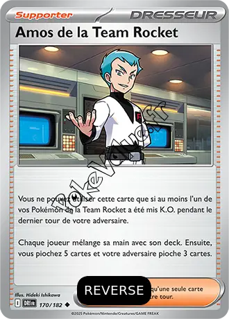Carte Pokémon Amos de la Team Rocket Reverse n°170 de la série Rivalités Destinées