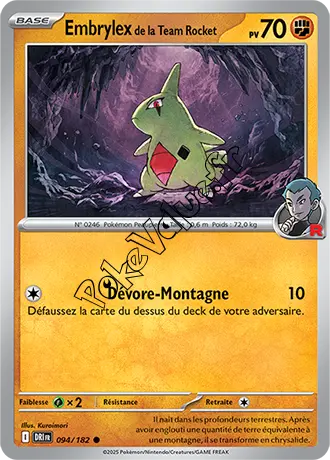 Carte Pokémon Embrylex de la Team Rocket  n°094 de la série Rivalités Destinées
