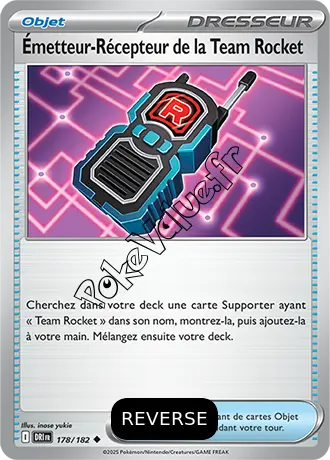 Carte Pokémon Émetteur-Récepteur de la Team Rocket Reverse n°178 de la série Rivalités Destinées