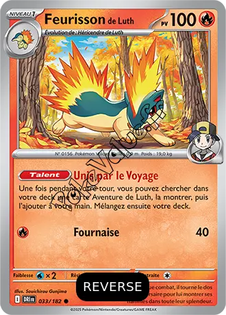 Carte Pokémon Feurisson de Luth  Reverse n°033 de la série Rivalités Destinées