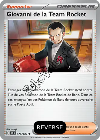 Carte Pokémon Giovanni de la Team Rocket Reverse n°174 de la série Rivalités Destinées