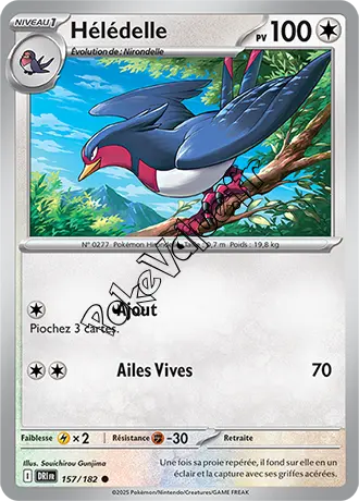 Carte Pokémon Hélédelle  n°157 de la série Rivalités Destinées