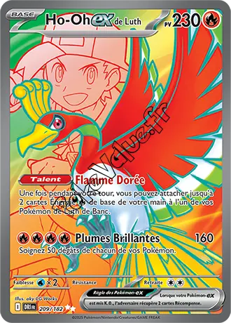 Carte Pokémon Ho-Oh ex de Luth  n°209 de la série Rivalités Destinées