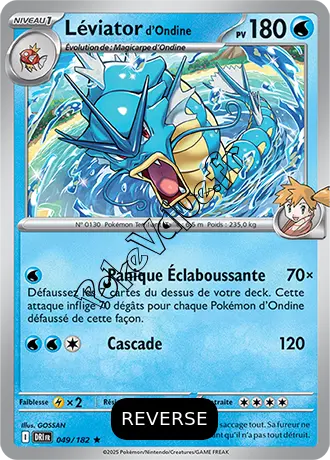 Carte Pokémon Léviator de Ondine  Reverse n°049 de la série Rivalités Destinées