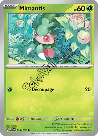 Carte Pokémon Mimantis  n°013 de la série Rivalités Destinées