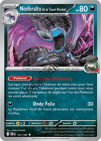 Carte Pokémon Nosferalto de la Team Rocket  n°121 de la série Rivalités Destinées