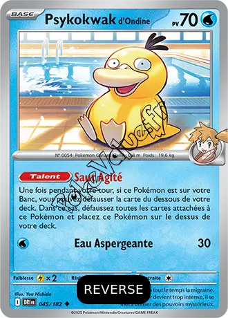 Carte Pokémon Psykokwak de Ondine  Reverse n°045 de la série Rivalités Destinées