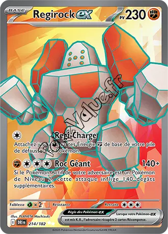 Carte Pokémon Regirock ex  n°214 de la série Rivalités Destinées