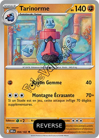 Carte Pokémon Tarinorme  Reverse n°098 de la série Rivalités Destinées