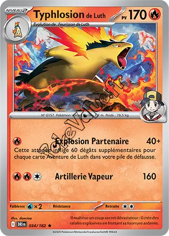 Carte Pokémon Typhlosion de Luth  n°034 de la série Rivalités Destinées