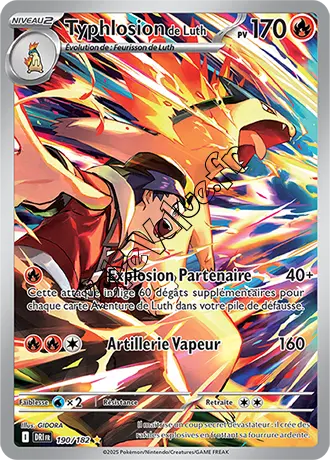 Carte Pokémon Typhlosion de Luth  n°190 de la série Rivalités Destinées