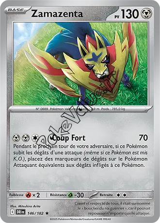 Carte Pokémon Zamazenta  n°146 de la série Rivalités Destinées
