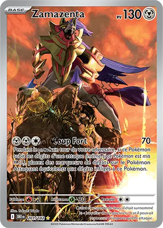 Carte Pokémon Zamazenta  n°201 de la série Rivalités Destinées