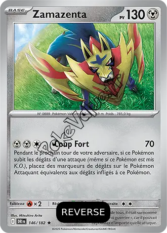 Carte Pokémon Zamazenta  Reverse n°146 de la série Rivalités Destinées