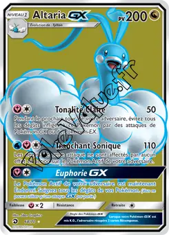 Carte Pokémon Altaria GX  n°68 de la série Majesté des Dragons