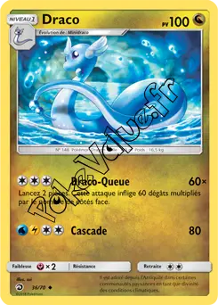 Carte Pokémon Draco n°36 de la série Majesté des Dragons