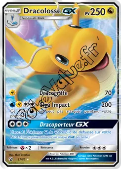Carte Pokémon Dracolosse GX n°37 de la série Majesté des Dragons