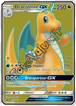 Carte Pokémon Dracolosse GX n°67 de la série Majesté des Dragons