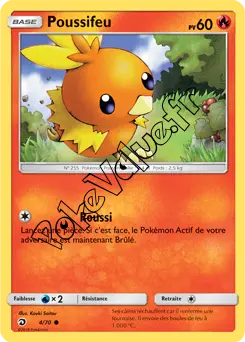 Carte Pokémon Poussifeu  n°4 de la série Majesté des Dragons
