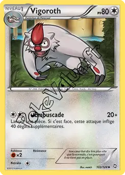 Carte Pokémon Vigoroth  n°102 de la série Dragons Exaltés