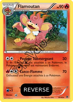 Carte Pokémon Flamoutan Reverse n°19 de la série Pouvoirs Émergents