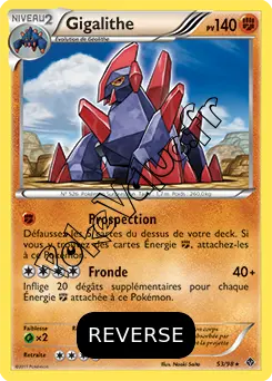 Carte Pokémon Gigalithe Reverse n°53 de la série Pouvoirs Émergents