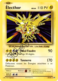 Carte Pokémon Électhor  n°42 de la série Évolutions