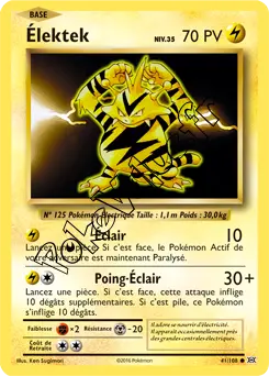 Carte Pokémon Élektek  n°41 de la série Évolutions