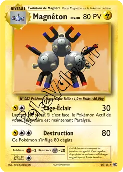 Carte Pokémon Magnéton  n°38 de la série Évolutions