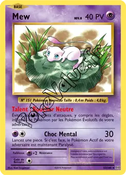 Carte Pokémon Mew  n°53 de la série Évolutions