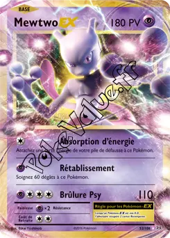 Carte Pokémon Mewtwo EX  n°52 de la série Évolutions