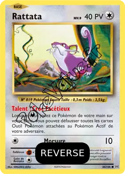 Carte Pokémon Rattata  Reverse n°66 de la série Évolutions
