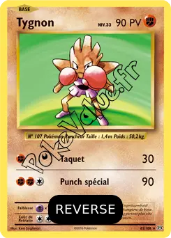 Carte Pokémon Tygnon  Reverse n°62 de la série Évolutions