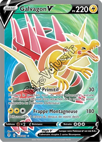 Carte Pokémon Galvagon V  n°178 de la série Évolution Céleste